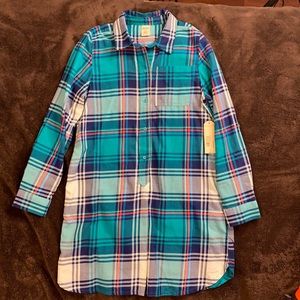 Girls Teal Plaided Dress